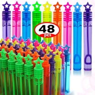 GIFTEXPRESS Bubble Wands Party Favors - 48 Pack Mini 4.25" Tall Assorted Color Star Bubble Sticks -