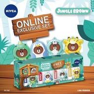 Nivea Lip Balm - Jungle Brown Line Friends - Lip Holder - Exclusive Set