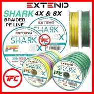 EXTEND Shark PE 4X & 8X Braided Fishing Line 120m / 150m Dark Green Multicolor Saltwater Power X4 X8