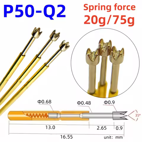 20/100PCS P50-Q2 Spring Test Probe Test Pin Pogo Pin P50-Q Electric ICT FCT PCB Test Tool 0.90/0.68/