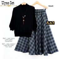 Ld 110cm | ULYAS SET made by ANY | SETROK SETELAN BAJU RAJUT DAN ROK