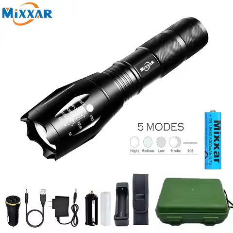 ZK40 EDC Flashlight LED Lantern Tactical LED Torch Waterproof Bicycle Light Camping L2/V6 Zoomable U