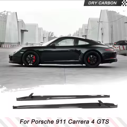Prepreg Dry Carbon Car Side Skirts Body Kits For Porsche 911 991 Carrera 4 GTS 2017-2019 Side Door B