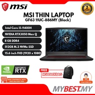 MSI THIN GF63 11UC-886MY 15.6'' FHD 144Hz Gaming Laptop Black ( i5-11400H, 8GB, 512GB, RTX3050 Max-Q