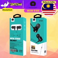 WUW R106 HF130 Stereo In-Ear 3.5mm Metal Earphone with Mic For Smartphone Mobile PC