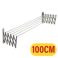 [100CM] Wall Mounted 5 Bar Extendable Clothes Laundry HangerHanger Besi Rak Jemur Baju Dinding Rak B