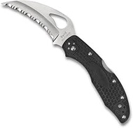 Spyderco Byrd Lightweight Folding Knife - Black FRN Handle with SpyderEdge, Hollow Grind, 8Cr13MoV S