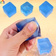 1Pc Mini Squishy Toys Ice Block Stress Ball Kawaii Transparent Blue Cube Globe Tofu Stress Relief Squeeze Toy