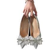 happy2u formal shoes women Kasut pengantin busur Perancis, Sha Xiuhe utama memakai kasut tumit tingg