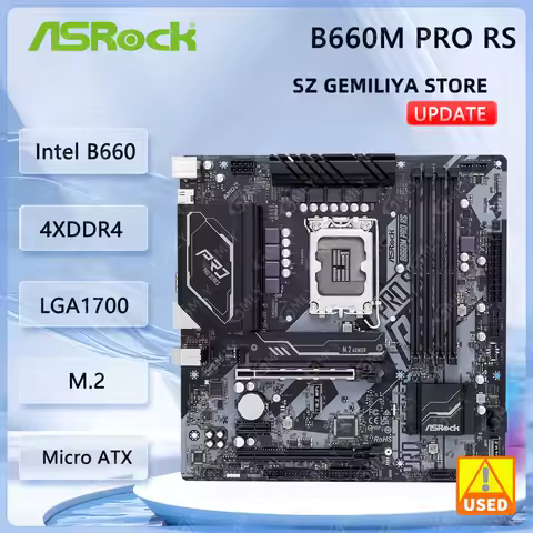 ASRock B660M Pro RS Motherboard Intel B660 DDR4 LGA1700 M.2 Micro ATX support i5-14600T 14100T 13790