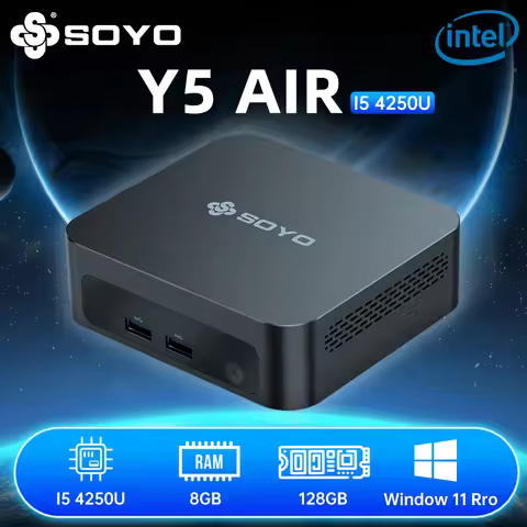 SOYO Mini PC Y5 Air Intel i5 4250U CPU with 8GB RAM 128GB M.2 SSD Mini Desktop Computer Dual 4K Disp