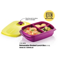 Tupperware Microwaveable lunch box Divided Lunch Box 1L 3 compartment bekas makanan bekal nasi