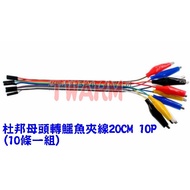TW12772/Dupont Female Head To Alligator Clip Line 20CM 10P (10 Pieces In A Set)