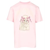 Pre-Order Ganni Dog Pattern T-Shirt Pink Bow Diamond-Studded