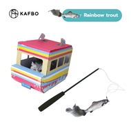 KAFBO เซ็ต ล่องเรือตกปลา เบ็ดตกแมว ไม้ตกแมว ของเล่นแมว เรือแมว ที่ลับเล็บแมว บ้านแมวไทย