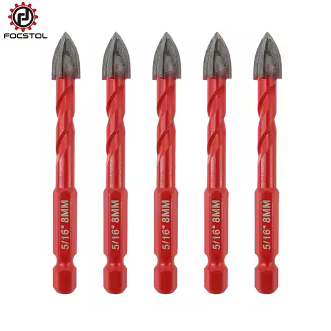 FOCSTOL Drill Core Bit Set Carbide Tipped Hole Saw Woodworking For Plastic Masonry Ceramic Tile Hole