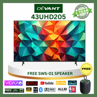 DEVANT 43UHD205 43 inch Ultra HD (UHD) 4K Smart TV - Netflix Youtube and FREE Wall Bracket and SPEAK