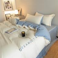 Light Luxury style Bedsheet Set 4 in 1 Bedding Single/queen/king Size Flat Fitted Bedsheet Cadar Pillowcase