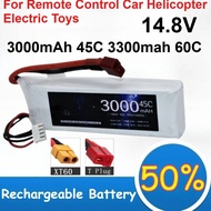 14.8V 4S 3000mAh 45C 3300mah 60C Rechargeable Lithium Battery for Remote Control Car Helicopter Elec