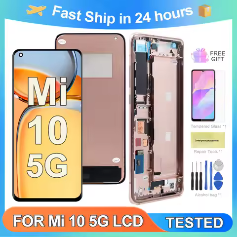 For Xiaomi Mi 10 5G For Xiaomi Mi 10 Pro 5G M2001J2G Tested LCD Display Touch Screen Digitizer Assem