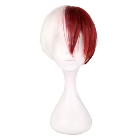 Anime Todoroki Shoto Wigs Half White Half Red Anime Wigs Halloween Cosplay Womens Cosplay Wig Synthe