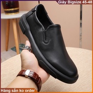 Leather office shoes, large round toe dress shoes for men with big feet 29-30cm. Big size leather sh