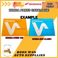 Part Catalogue Honda / Katalog Bahagian Honda, Honda CB250-350, EX5 Class1, W100R, Hawk, CBR150R