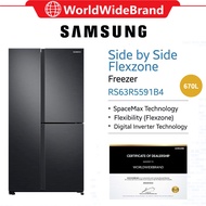 Samsung 670L Side by Side with Flexzone | RS63R5591B4/ME Fridge Refrigerator Peti Ais Peti Sejuk 电冰箱