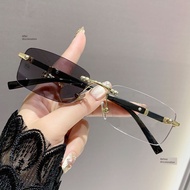 spek mata spek mata Frameless Sunglasses Color-changing Belt Degree Anti-Blue Light Myopia Glasses M