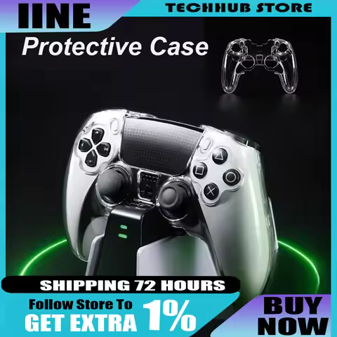 IINE Protective Case DualSense Edge Elite Gaming Controller Crystal Hard Case PS5 Gaming Console Acc