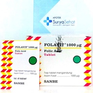 Folavit 1000mcg - Asam Folat - Folavit 1 mg - Asam Folat 1 mg