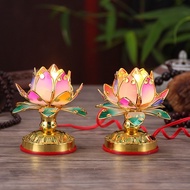 Lotus Lamp Buddha Lamp Eternal Light Lotus Lamp Lotus Lamp Buddha Front Lamp Plug-in Colorful Offeri