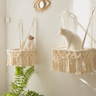 Boho Cat Swing Hammock, Hanging Cat Hammock Swing Bed Cozy Cat Cradle