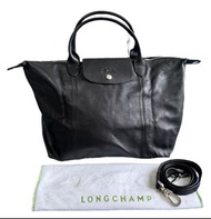 Longchamp 羊仔皮Le Pliage  Xtra黑色手提包L