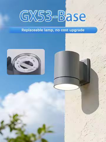 LED Spotlight Wall Light GX53 Fixtures Decor Wall Lamp Modern Waterproof IP65 Outdoor Black Aluminiu