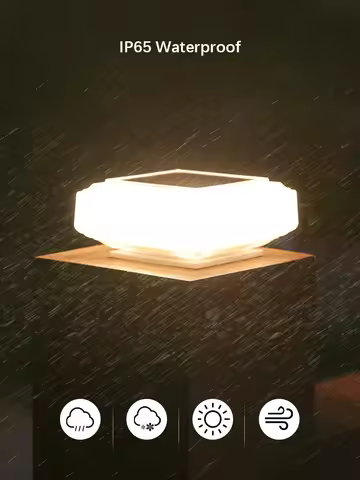 Led Solar Pillar Light, Post Caps Lights, Waterproof Fence Post Lamp Outdoor, for Garden Wooden Post