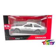 DSM 1:24 METAL DIE CAST TOYOTA TRUENO AE86 ( INITIAL D ) WHITE / BLACK EDITION CAR MODEL COLLECTION 