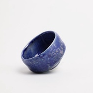 明芽窯 l 柴燒灰藍流釉小茶碗 藍 流釉 陶器 陶藝品 T
