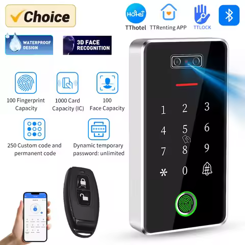 TTlock TThotel App Biometric 3D Face Recognition Electronic Fingerprint, RFID Card,Password, Smart D