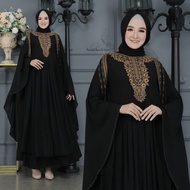 Rina Busana - - Gamis Abaya Kalong Hitam Terbaru - Gamis Abaya Turki Hitam - Gamis Abaya Bordir Paye