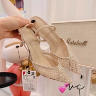 Qc mesh clogs with soft mesh, 7cm heel, easy to walk in