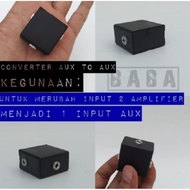 CONVERTER Audio AUX to AUX 3.5mm. 2in1. 1 input 2 Output. Spliter Audio to Amplifier