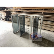 SKS 2in1 4x6/6x4 White Undercoated Window Grille Black 1750mm(W) x 1215mm(H) Push Aluminium Tingkap 