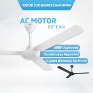 DESIGNER / EUROWIND Kipas Angin Siling Murah Kipas Syiling Kipas Ceiling Ceiling Fan With Regulator 3 blades 60" 吊扇