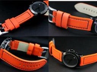 來來鐘錶~小沛的新衣=橘色高質感~24mm 直身小牛皮softy calf錶帶,替代PANERAI,SEIKO,BALL hamilton