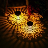 Solar Outdoor Wall Light Waterproof Concentrating Mandala Pattern Sensor Garden Light Villa Iron Wal