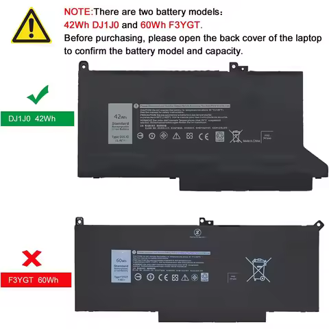 DJ1J0 Battery for Dell Latitude 7280 7290 7380 7390 7480 7490 E7280 E7290 E7380 E7390 E7480 E7490 Se
