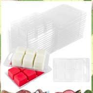 30pcs Wax Melt Container Clamshell Packaging Mold Box 6 Cavity Clear Plastic Cube Tray Wax Melt Clam