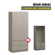 2 Doors With 2 Drawers Standalone Wardrobe / Open Door Wardrobe (Free Installation)