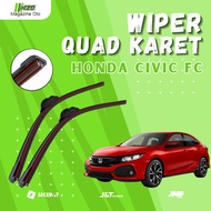 1 SET (2 PCS) Quad Blade Wiper - Honda Civic FC - 4-Layer Frameless Rubber Wiper 1 Set Kiri and Righ